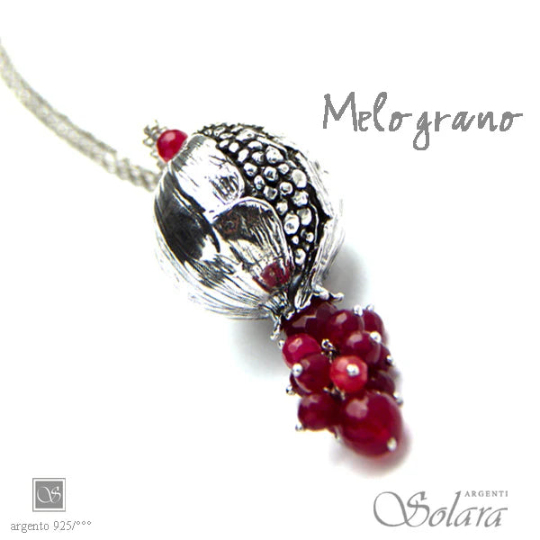 Collana MELOGRANO grade con agata rossa e collana rollò cm 80 - 5717