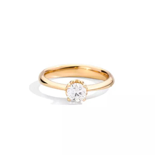 RECARLO - ANNIVERSARY Anello solitario oro giallo 18 kt e diamante naturale - R01SO001/G024