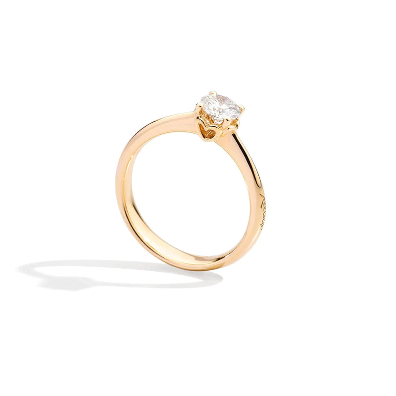 RECARLO - ANNIVERSARY Anello solitario oro giallo 18 kt e diamante naturale - R01SO001/G016