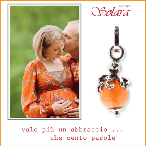 Ciondolo Polpo su Giada arancio