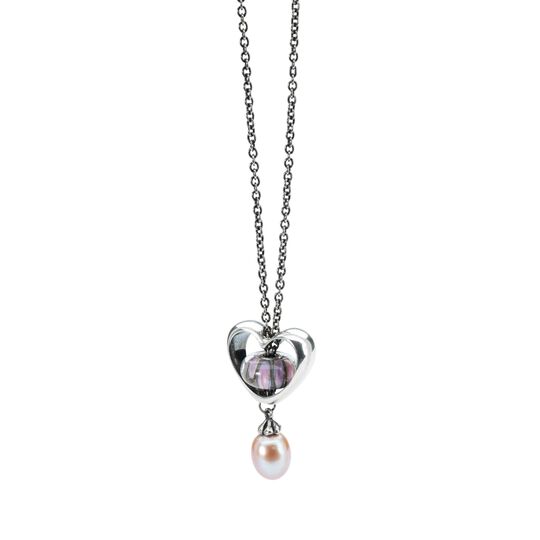 Collana d'Argento con Perla Rosa