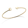 Bracciale cuff bimba con diamantino ct. 0,0035 incastonato a baffo e cuore logato. LBB721