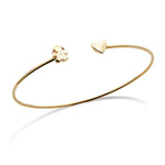 Bracciale cuff bimba con diamantino ct. 0,0035 incastonato a baffo e cuore logato. LBB721