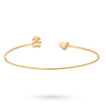 Bracciale cuff bimba con diamantino ct. 0,0035 incastonato a baffo e cuore logato. LBB721