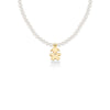 Collana di perle da 2,5-3 mm, sagoma bimba in oro giallo con diamantino ct 0,005. LBB821