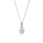 Collana Pavé micro-setting ct 0.22 bimbo piccolo oro bianco LBB151 - orlandogioielleria.com