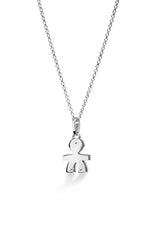 Collana Pavé micro-setting ct 0.22 bimbo piccolo oro bianco LBB151 - orlandogioielleria.com