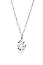 Collana Pavé micro-setting ct 0.23 bimba piccolo oro bianco LBB152 - orlandogioielleria.com