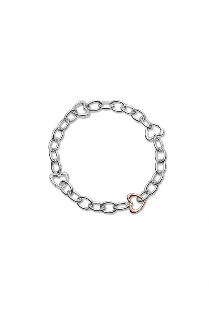 Bracciale Lock Your Love argento e oro rosa LBBR161 - orlandogioielleria.com