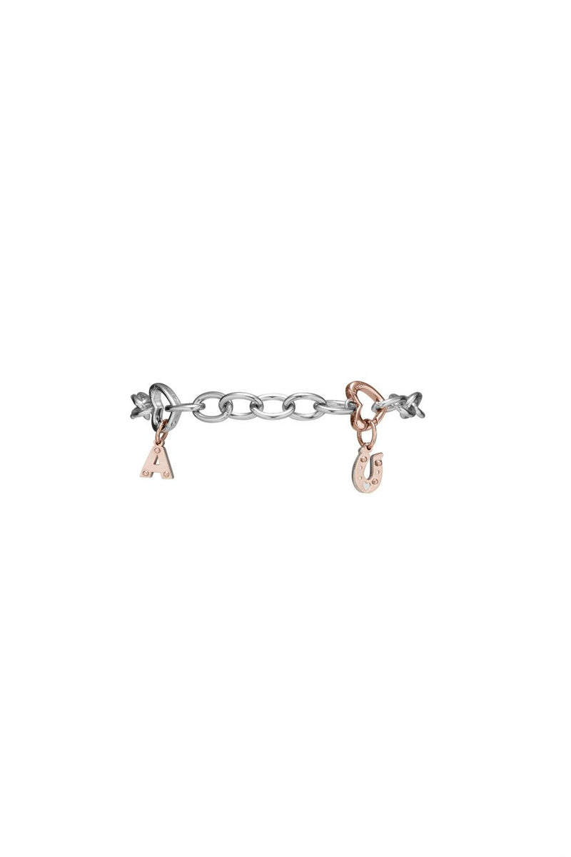 Bracciale Lock Your Love argento e oro rosa LBBR161 - orlandogioielleria.com