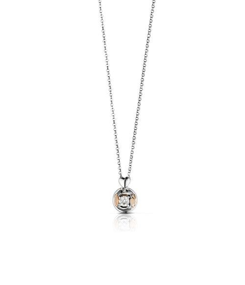 Puntoluce bimbo e bimba oro rosa e diamante 0.22 carati LBB246 - orlandogioielleria.com